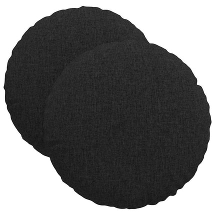 Sittkuddar 2 pcs Svart Ø40 x 13 cm tyg
