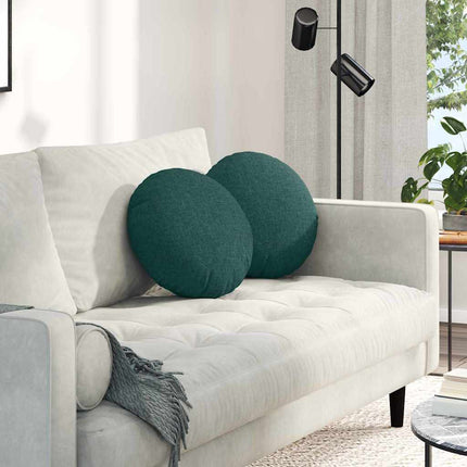 Sittkuddar 2 pcs Mörkgrön Ø40 x 13 cm tyg