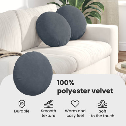 Sittkuddar 2 pcs Mörkgrå Ø 40 x 13 cm Sammet
