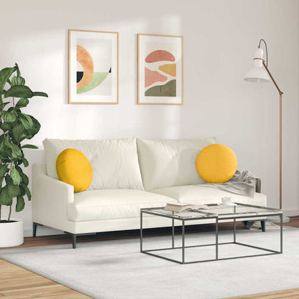 Sittkuddar 2 pcs Ljusgul Ø 40 cm Kordread tyg