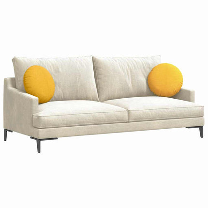 Sittkuddar 2 pcs Ljusgul Ø 40 cm Kordread tyg