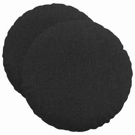 Sittkuddar 2 pcs Svart Ø50 x 19 cm tyg