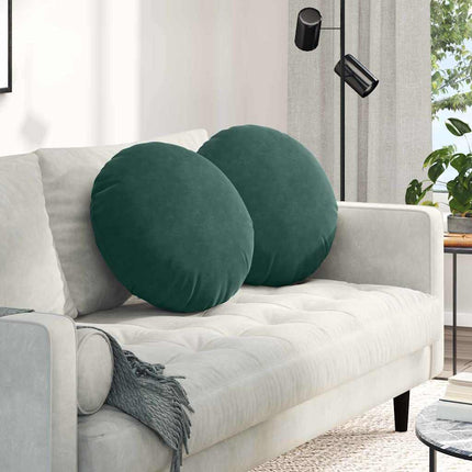Sittkuddar 2 pcs Mörkgrön Ø50 x 19 cm Sammet