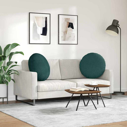 Sittkuddar 2 pcs Mörkgrön Ø60 x 21 cm tyg
