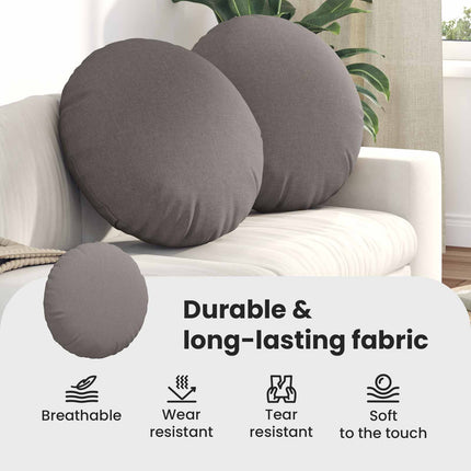 Sittkuddar 2 st tyg Taupe Ø60 x 21 cm