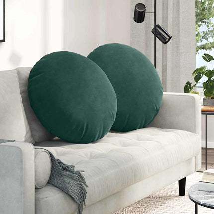 Sittkuddar 2 pcs Mörkgrön Ø60 x 21 cm Sammet