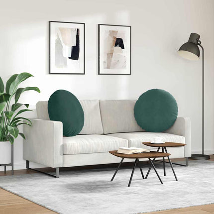 Sittkuddar 2 pcs Mörkgrön Ø60 x 21 cm Sammet