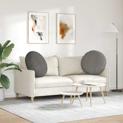 Sittkuddar 2 pcs Ljusgrå Ø60 x 21 cm Kordread tyg