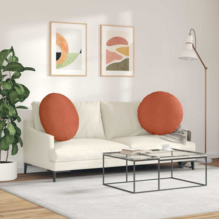 Sittkuddar 2 pcs Röd orange Ø60 x 21 cm Kordread tyg