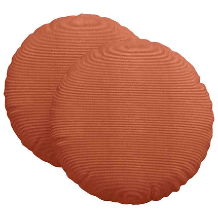 Sittkuddar 2 st Kordread tyg Röd orange Ø60 x 21 cm