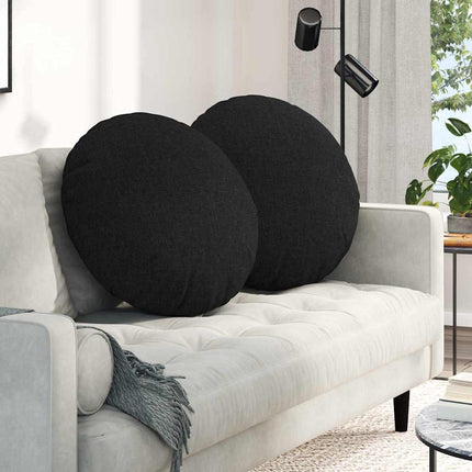 Sittkuddar 2 pcs Svart Ø80 x 29 cm tyg