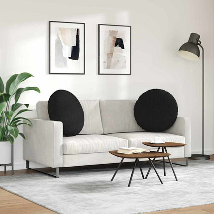 Sittkuddar 2 pcs Svart Ø80 x 29 cm tyg