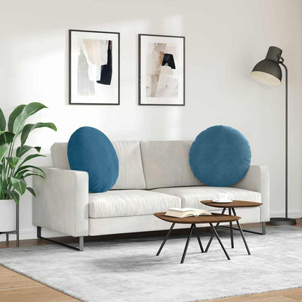 Sittkuddar 2 pcs Blå Ø 80 x 29 cm Sammet