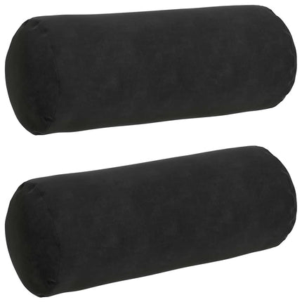 Bolsterkuddar 2 pcs Svart Ø 15 x 40 cm Kordread tyg
