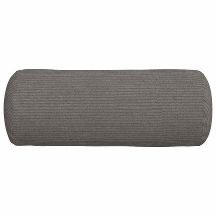 Bolsterkuddar 2 st Kordread tyg Ljusgrå Ø 15 x 40 cm