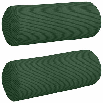 Bolsterkuddar 2 pcs Mörkgrön Ø 15 x 40 cm Kordread tyg