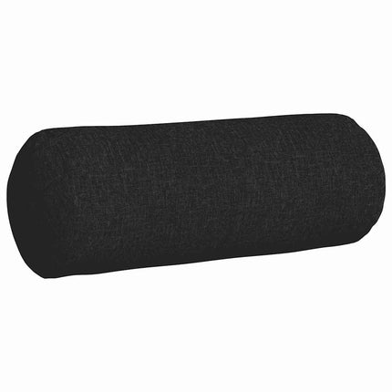Bolsterkuddar 2 pcs Svart Ø 25 x 70 cm tyg