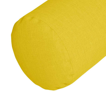 Bolsterkuddar 2 pcs Ljusgul Ø 25 x 70 cm tyg