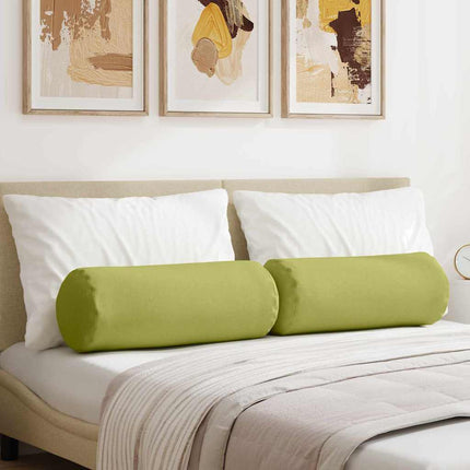 Bolsterkuddar 2 pcs Ljusgrön Ø 25 x 70 cm tyg