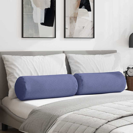 Bolsterkuddar 2 pcs Jeansblå Ø 25 x 70 cm tyg