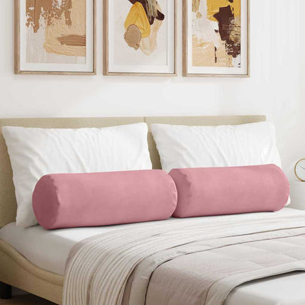 Bolsterkuddar 2 pcs Rosa Ø 25 x 70 cm Kordread tyg