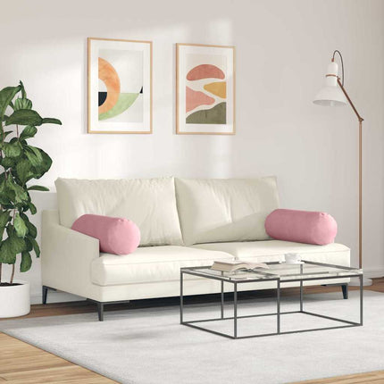 Bolsterkuddar 2 pcs Rosa Ø 25 x 70 cm Kordread tyg