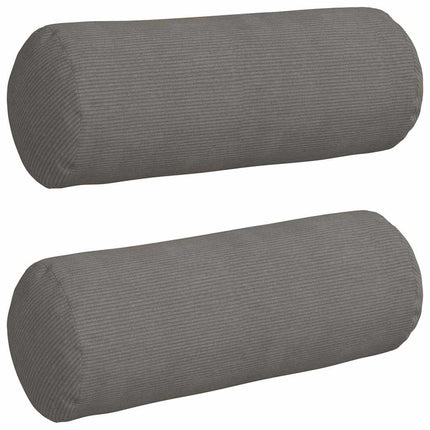 Bolsterkuddar 2 pcs Ljusgrå Ø 25 x 70 cm Kordread tyg
