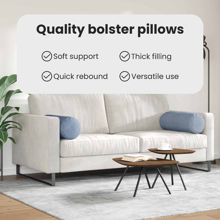 Bolsterkuddar 2 pcs Blå Ø 25 x 70 cm Kordread tyg