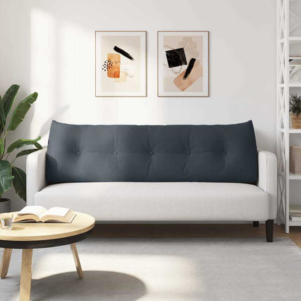 Ryggkudde Mörkgrå 160 x 24 x 50 cm Sammet