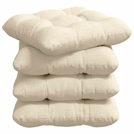 Sittkuddar 4 pcs Kräm 40 x 40 cm Kordread tyg
