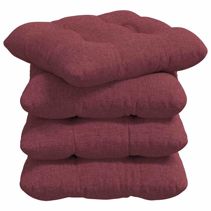 Sittkuddar 4 pcs Vinröd 45 x 45 x 12 cm tyg