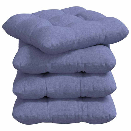 Sittkuddar 4 pcs Jeansblå 45 x 45 x 12 cm tyg
