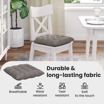Sittkuddar 4 st Tyg Taupe 40 x 40 x 6 cm