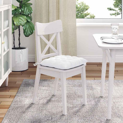 Sittkuddar 4 pcs Vit 40 x 40 x 6 cm tyg