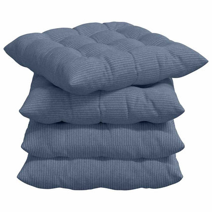 Sittkuddar 4 pcs Blå 40 x 40 x 6 cm Kordread tyg