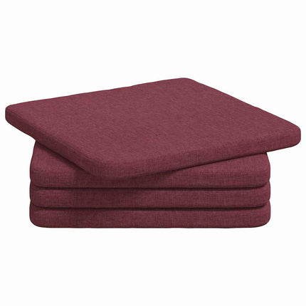 Sittkuddar 4 pcs Vinröd 40 x 40 x 3 cm tyg