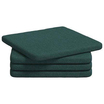 Sittkuddar 4 pcs Mörkgrön 40 x 40 x 3 cm tyg