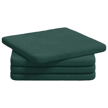 Sittkuddar 4 pcs Mörkgrön 40 x 40 x 3 cm Sammet