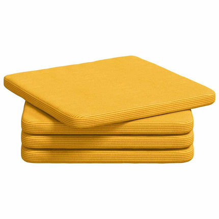 Sittkuddar 4 pcs Ljusgul 40 x 40 x 3 cm Kordread tyg