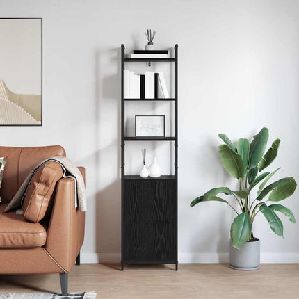 Bokskåp Svart Ek 40 x 24 x 161 cm Konstruerat trä
