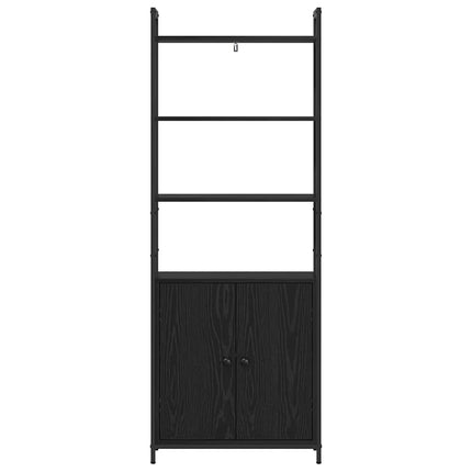 Bokskåp 6 nivåer 60 x 24 x 161 cm Konstruerat trä Svart Ek