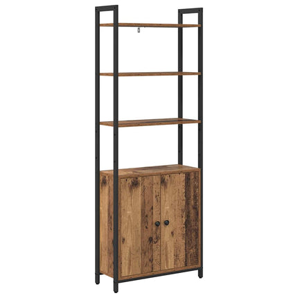 Bokskåp 6 nivåer 60 x 24 x 161 cm Konstruerat trä Gammalt trä