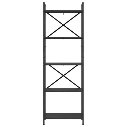 Hyllsystem Svart Ek 56 x 34 x 171 cm Konstruerat trä