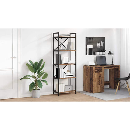 Hyllsystem 5 nivåer 56 x 34 x 171 cm Konstruerat trä