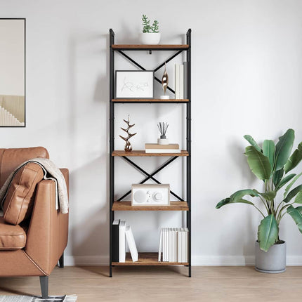 Hyllsystem Gammalt trä 56 x 34 x 171 cm Konstruerat trä