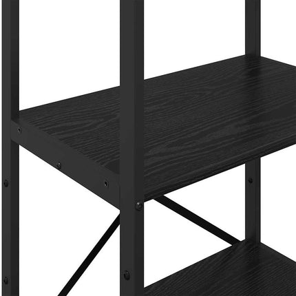 Hyllsystem Svart Ek 56 x 34 x 133,5 cm Konstruerat trä