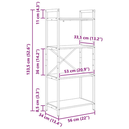 Hyllsystem Artisan Ek 56 x 34 x 133,5 cm Konstruerat trä