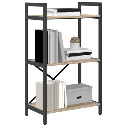 Hyllsystem 3 nivåer 56 x 34 x 96 cm Konstruerat trä Sonoma-ek