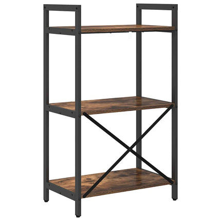 Hyllsystem 3 nivåer 56 x 34 x 96 cm Konstruerat trä Rökt ek