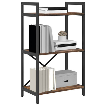 Hyllsystem 3 nivåer 56 x 34 x 96 cm Konstruerat trä Rökt ek
